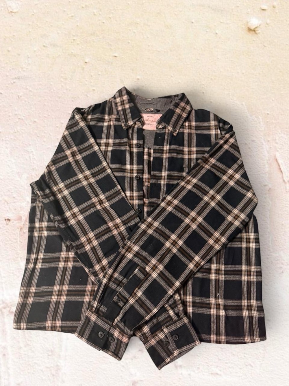 Weatherproof Black and Beige Plaid Lightweight Shirt Jacket
